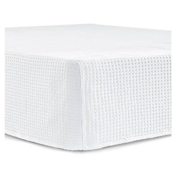GlucksteinHome  Matelassé Cotton KING Bedskirt - IVORY - Picture 1 of 10